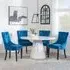 Carrera 4-Seater Round Dining Set with Lion Chairs - White, Blue