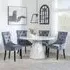 Carrera 4-Seater Round Dining Set with Lion Knocker Chairs - White, Marble