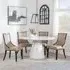 Carrera 4-Seater Round Dining Set with Paris Chairs - White, Leather