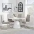 Carrera 4-Seater Round Dining Set with Roma Chairs - White, Marble