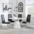 Carrera 4-Seater Round Dining Set with Roma Chairs - White, Marble