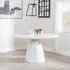 Carrera 4-Seater Round Dining Table - White, Marble