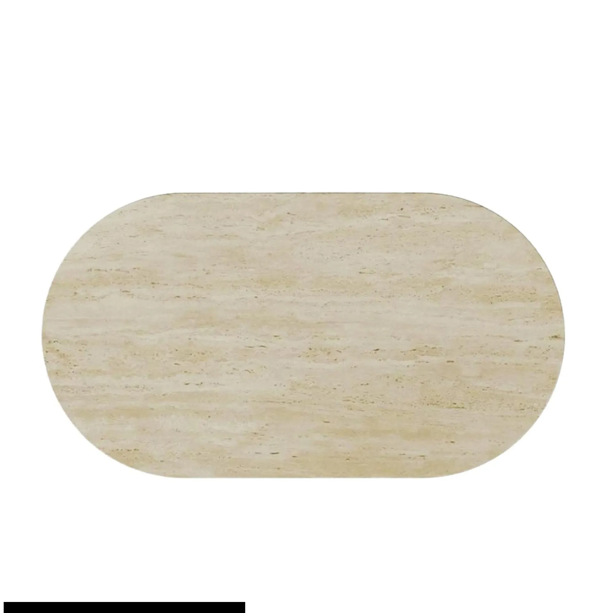 Carrera Oval Coffee Table - Beige, Engineered Marble