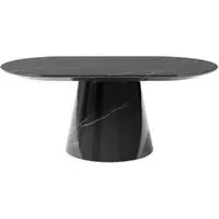 Carrera Oval Coffee Table - Black, Engineered Marble