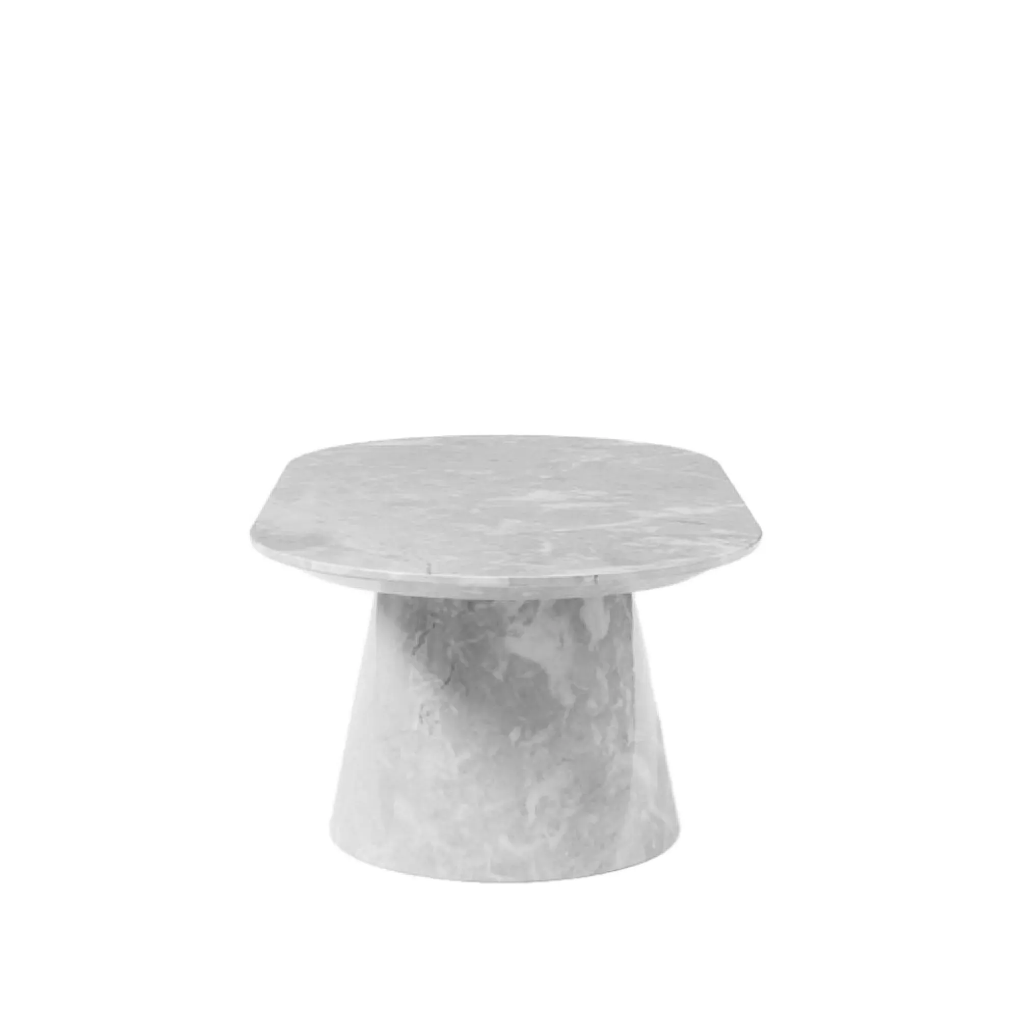 Carrera Oval Coffee Table - Grey, Engineered Marble