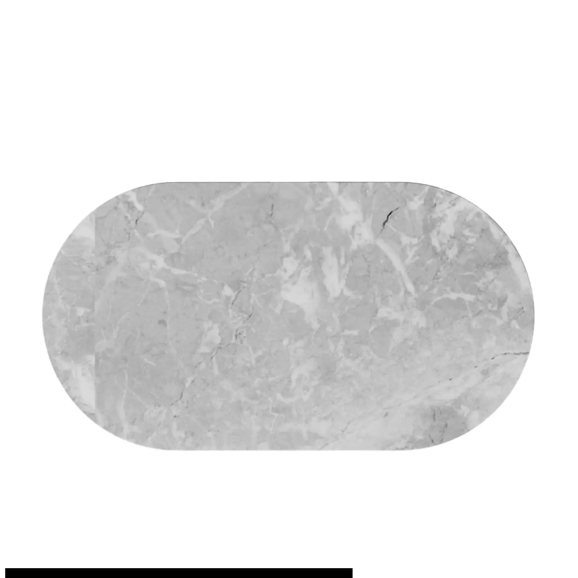 Carrera Oval Coffee Table - Grey, Engineered Marble