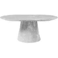 Carrera Oval Coffee Table - Grey, Engineered Marble
