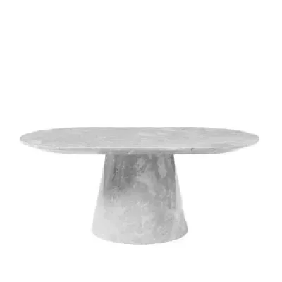 Carrera Oval Coffee Table - Grey, Engineered Marble