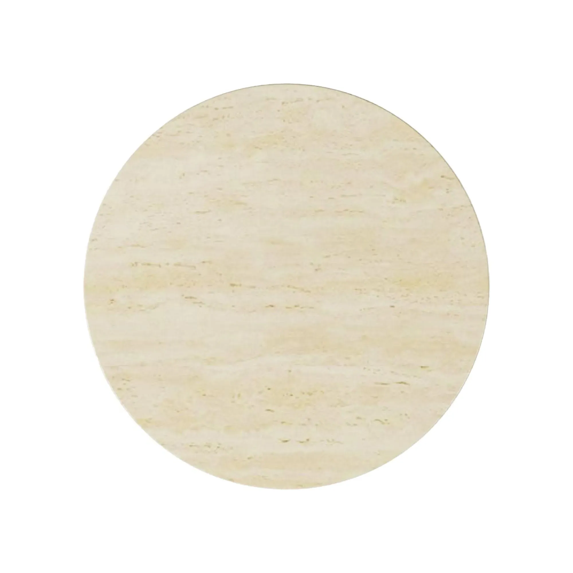 Carrera Round Side Table - Beige, Engineered Marble