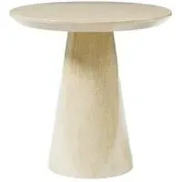 Carrera Round Side Table - Beige, Engineered Marble