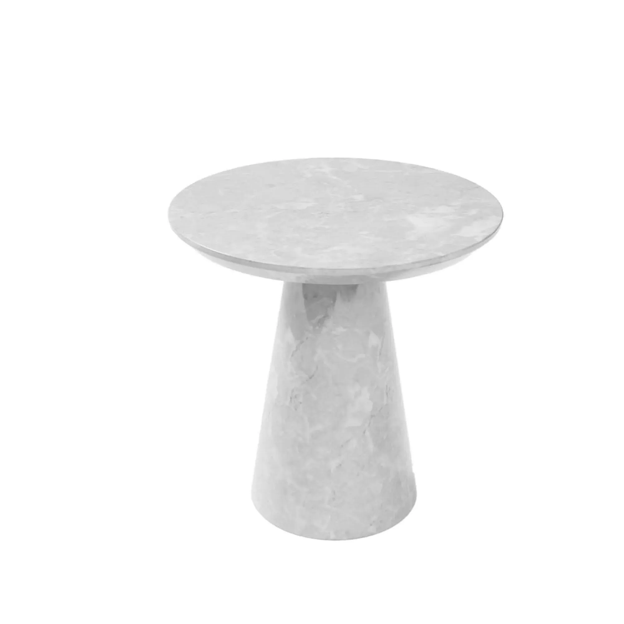 Carrera Round Side Table - Grey, Engineered Marble