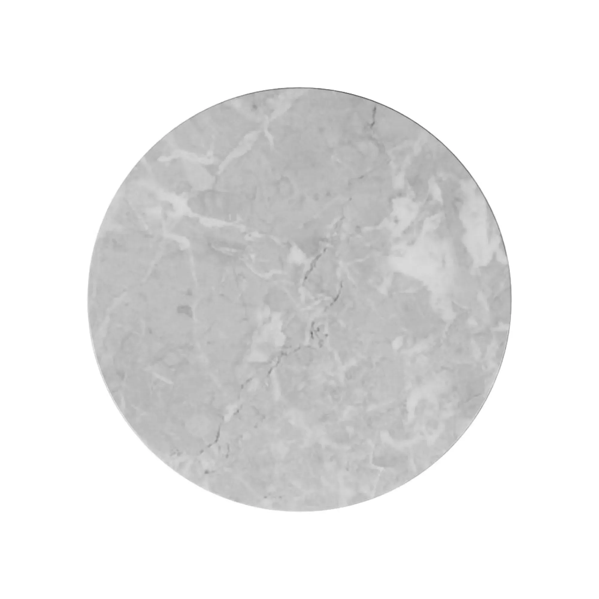 Carrera Round Side Table - Grey, Engineered Marble