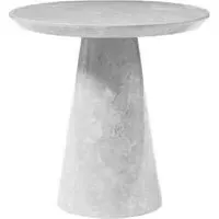Carrera Round Side Table - Grey, Engineered Marble