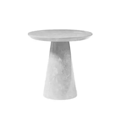 Carrera Round Side Table - Grey, Engineered Marble