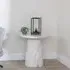 Carrera Round Side Table - White, Marble