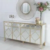 Casablanca 4 Door Large Sideboard - Gold, Mirrored