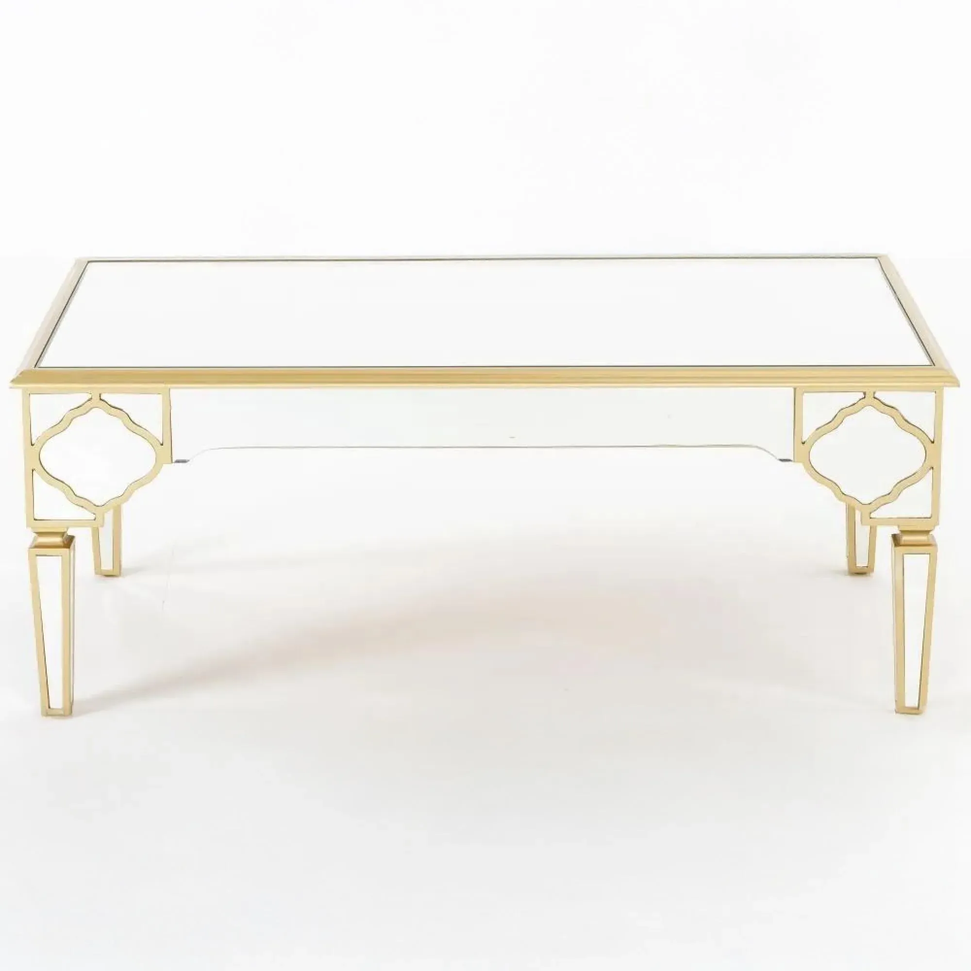 Casablanca Mirrored Coffee Table with Gold Trim - Gold