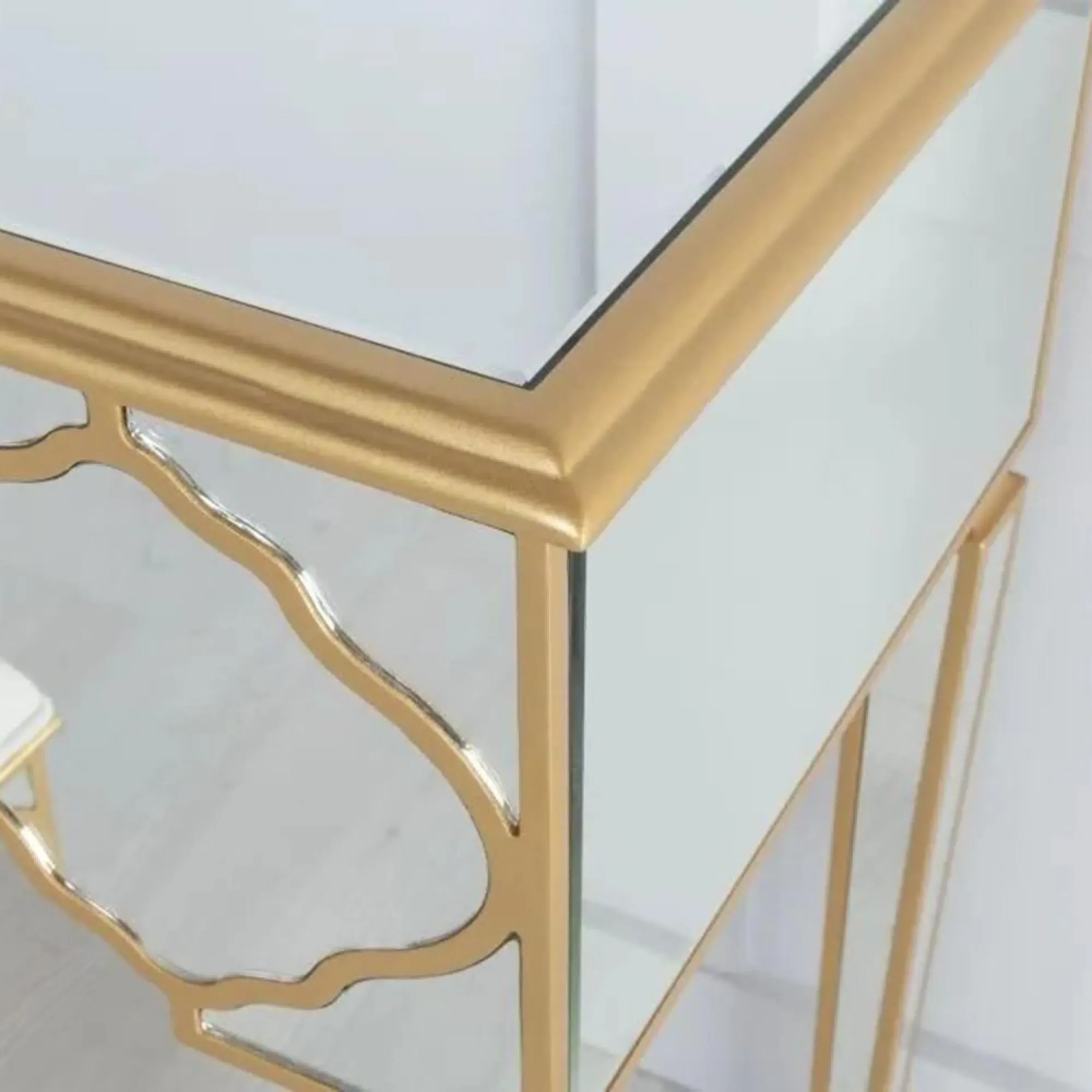 Casablanca Mirrored Dressing Table with Drawer - Gold
