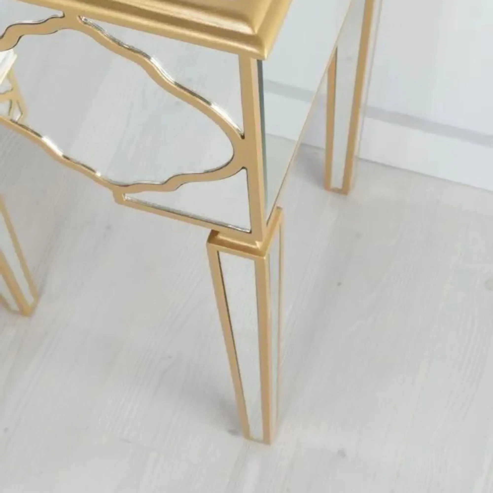 Casablanca Mirrored Dressing Table with Drawer - Gold