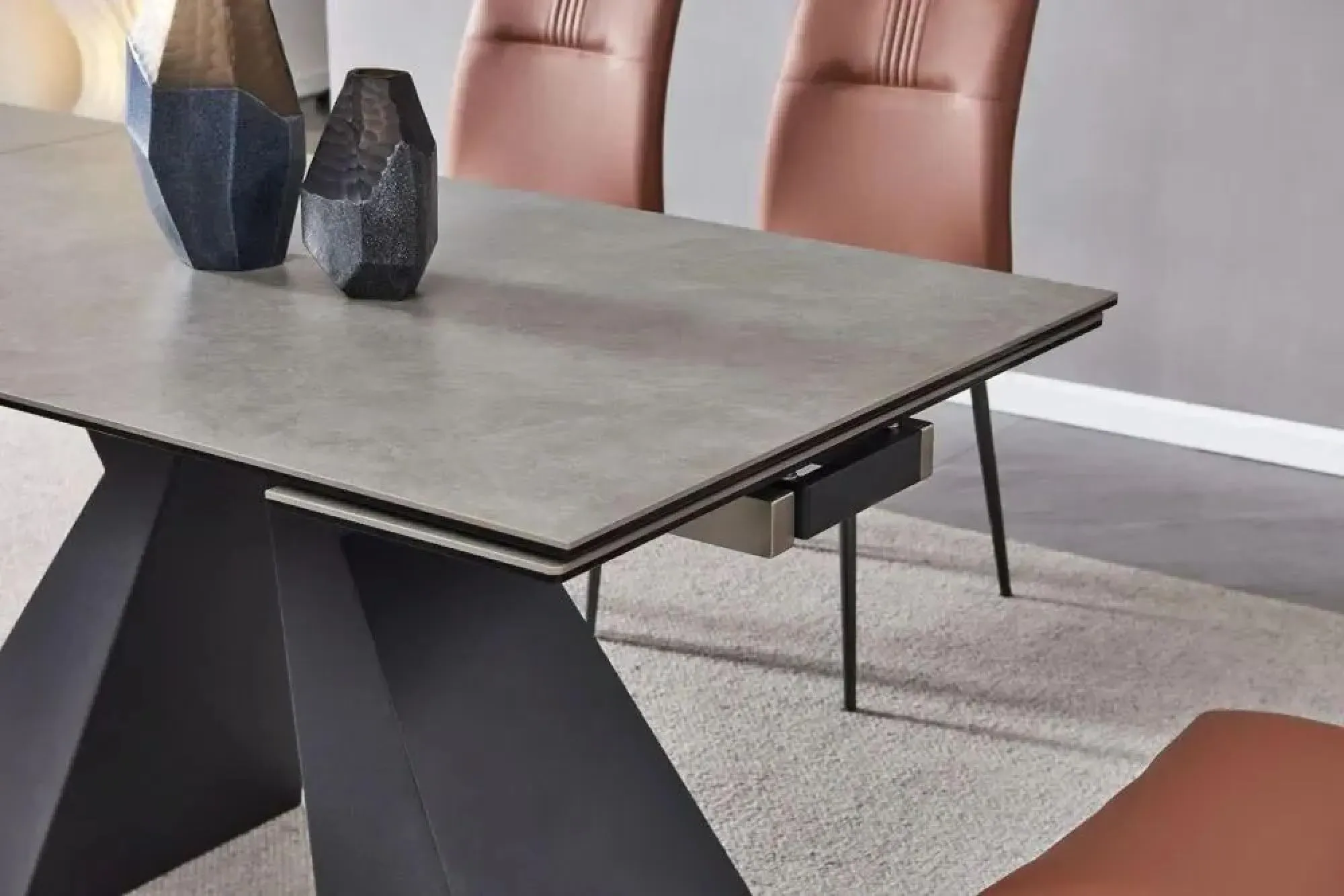 Cassino Extendable Dining Table - Grey, Ceramic