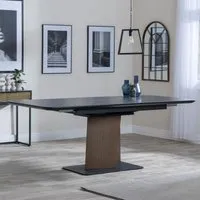 Catalina 6-8 Seater Extendable Dining Table - Black, Ceramic