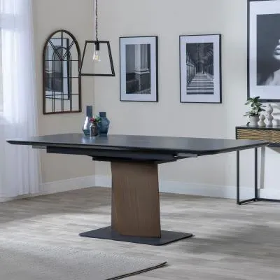 Catalina 6-8 Seater Extendable Dining Table - Black, Ceramic