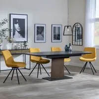 Catalina Extending Dining Set with Boden Swivel Chair - Black, Ceramic