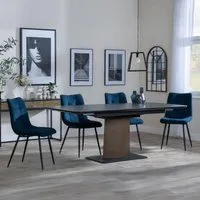 Catalina Extending Dining Set with Corona Chairs - Black, Ceramic