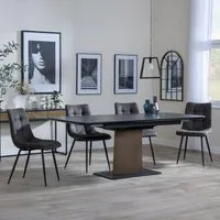 Catalina Extending Dining Set with Corona Chairs - Black, Ceramic