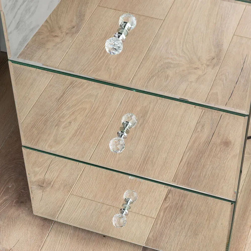 Chelsea 3 Drawer Bedside Cabinet - Mirrored