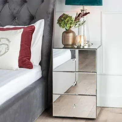 Chelsea 3 Drawer Bedside Cabinet - Mirrored
