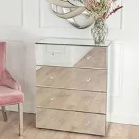 Chelsea 4 Drawer Chest - Mirrored