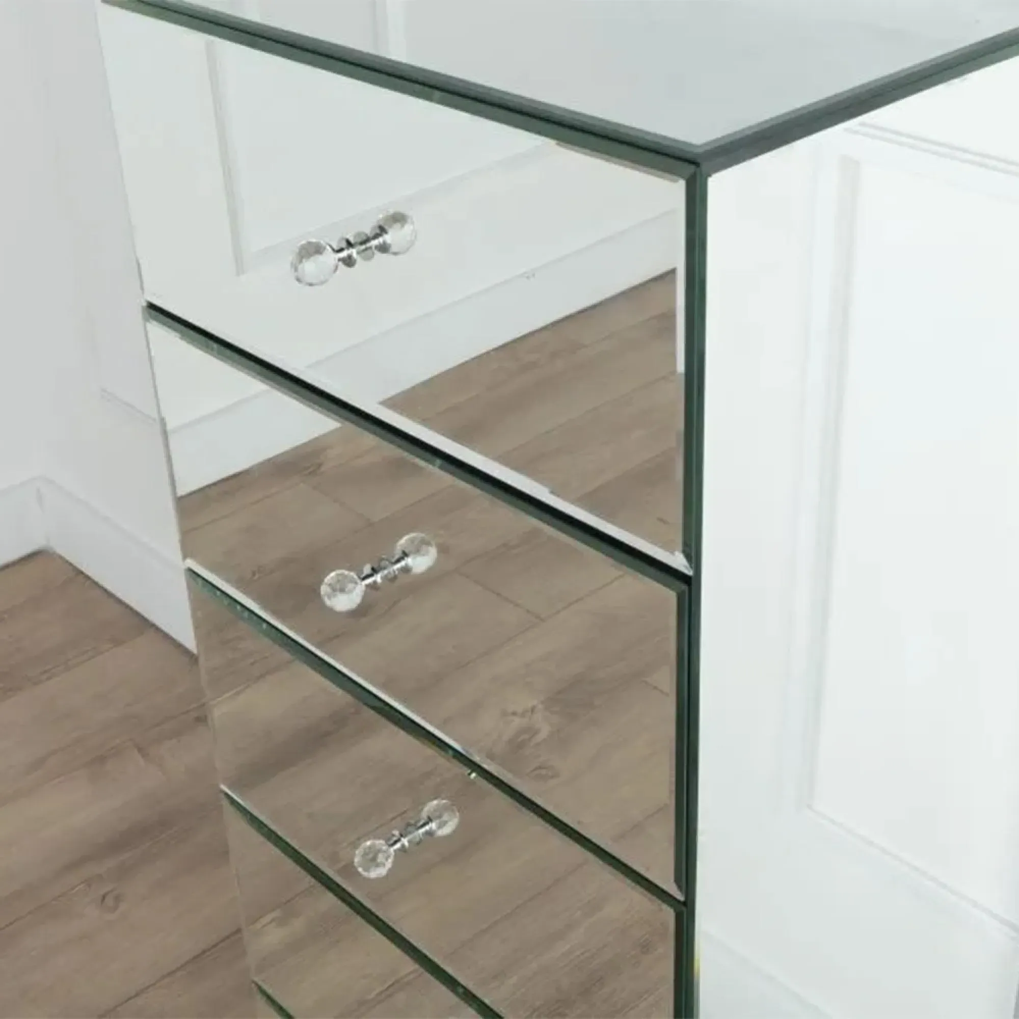 Chelsea 5 Drawer Narrow Chest - Mirrored