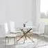Chopstick 4-Seater Round Dining Set - Grey, Glass