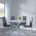 Chopstick 4-Seater Round Dining Set - Grey, Glass