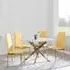 Chopstick 4-Seater Round Dining Set - Yellow, Glass