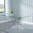 Chopstick 6-Seater Dining Table - Clear Glass, Chrome