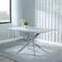 Chopstick 6-Seater Dining Table - Grey Glass, Chrome