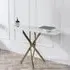 Chopstick Console Table - White Glass, Gold Metal