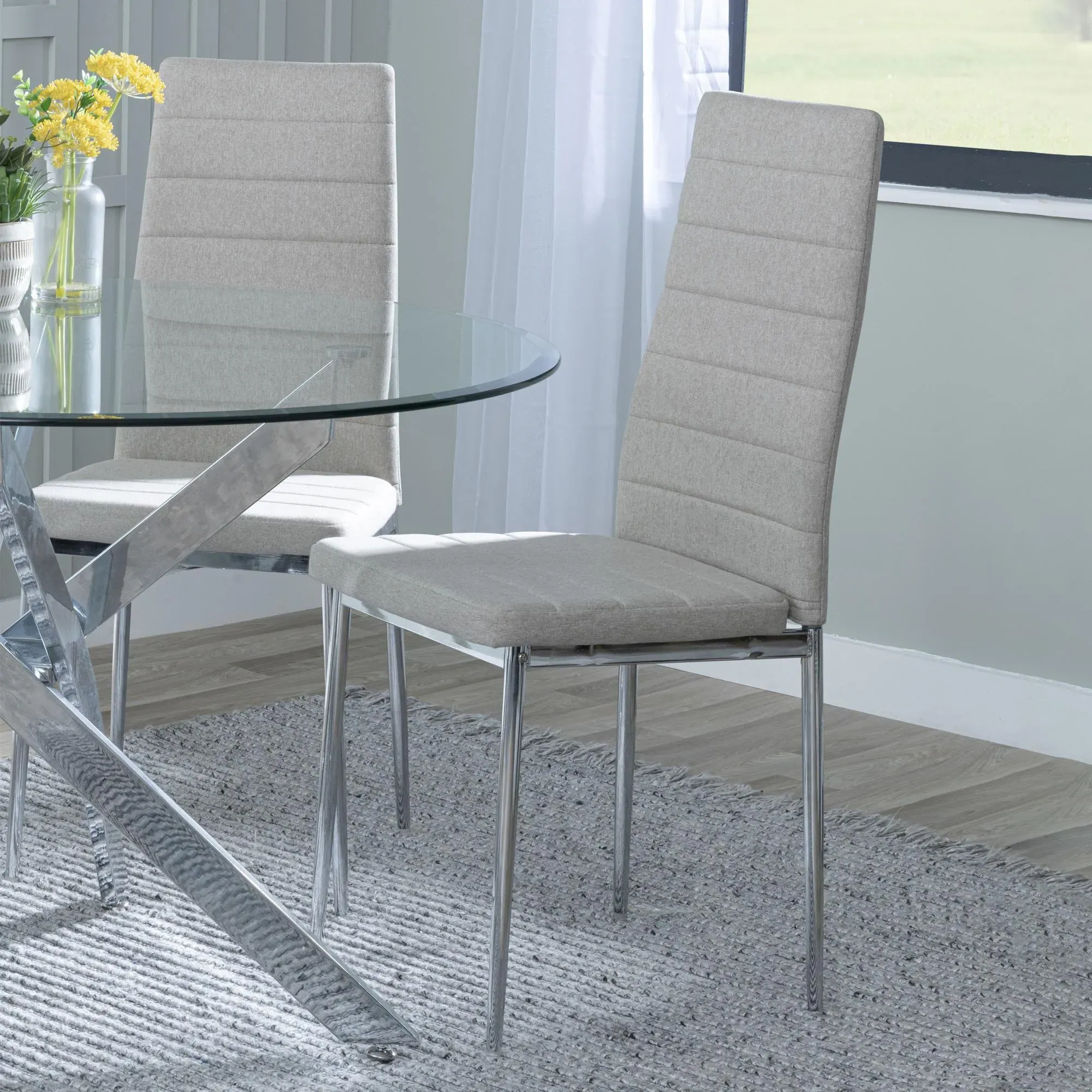 Chopstick Rectangular Dining Set - Clear, Glass