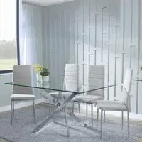 Chopstick Rectangular Dining Set - Clear, Glass