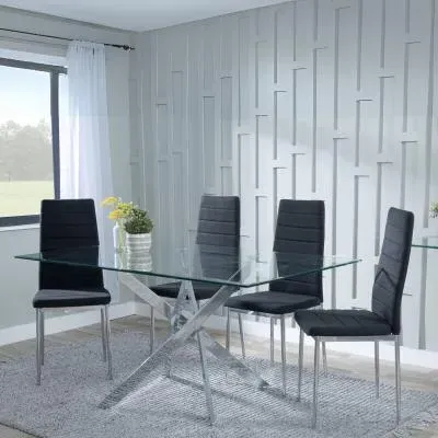 Chopstick Rectangular Dining Set - Clear, Glass image