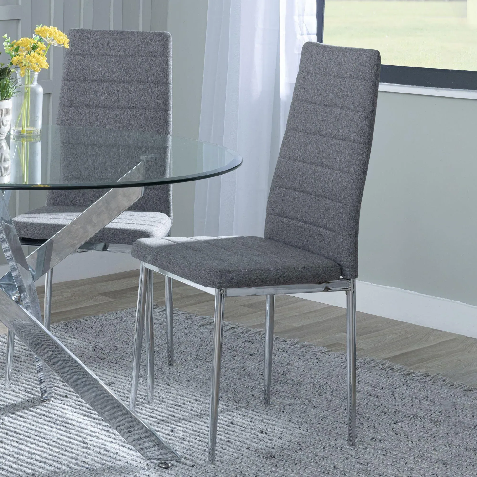 Chopstick Rectangular Dining Set - Clear, Glass