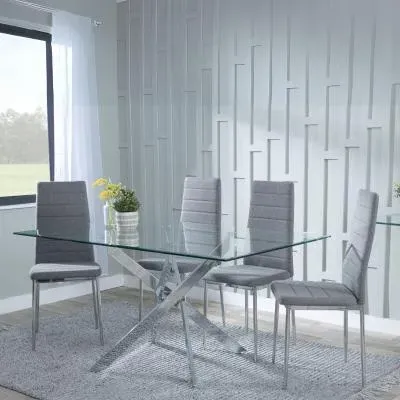 Chopstick Rectangular Dining Set - Clear, Glass image