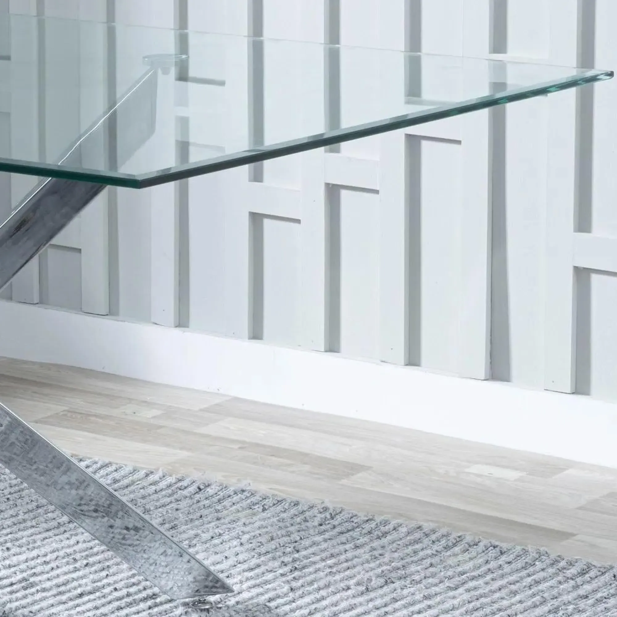 Chopstick Rectangular Dining Set - Clear, Glass