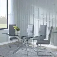 Chopstick Rectangular Dining Set - Clear, Glass