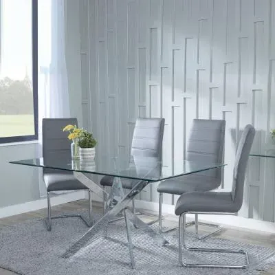 Chopstick Rectangular Dining Set - Clear, Glass image