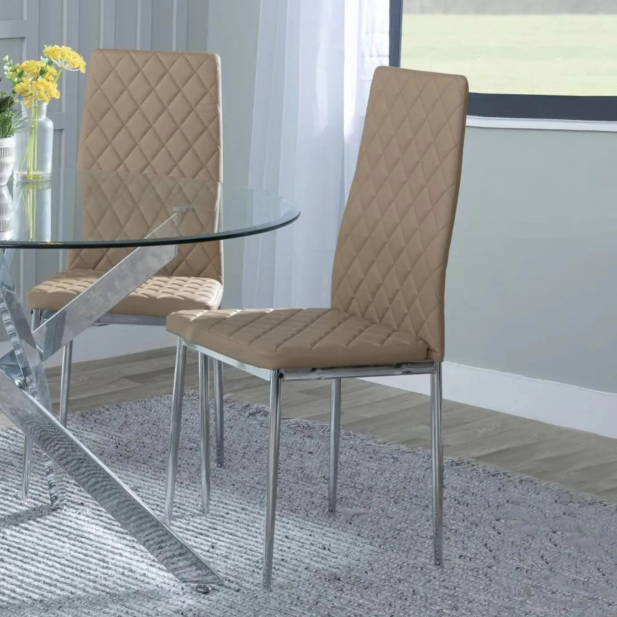 Chopstick Rectangular Dining Set - Clear, Glass