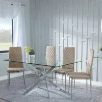 Chopstick Rectangular Dining Set - Clear, Glass