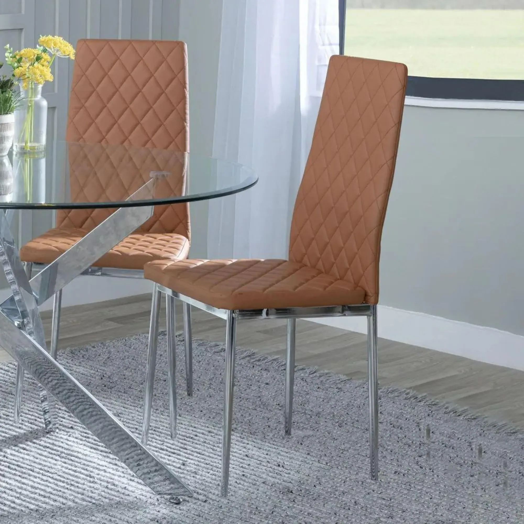 Chopstick Rectangular Dining Set - Clear, Glass